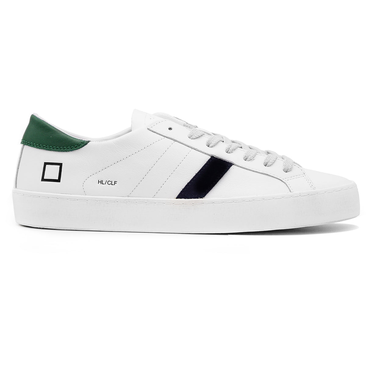 D.A.T.E. Hill Low Sneakers Uomo Bianco Verde Fussbett Rialzato