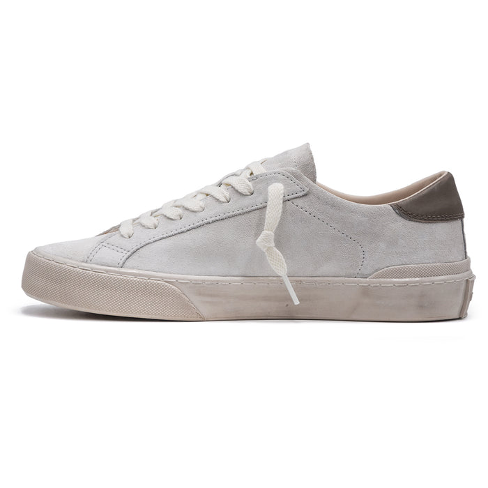 DATE Hill Low Sneakers Men White Dove Grey Shiny Rubber Sole