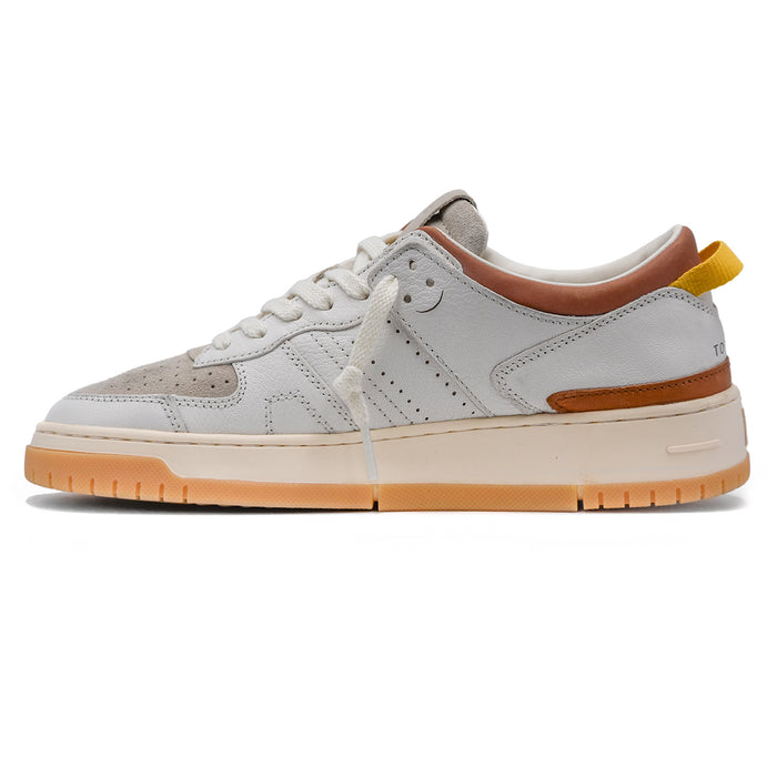 D.A.T.E. Torneo Bianco Sneakers Uomo Con Baffo Laterale Giallo