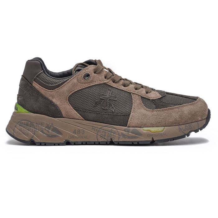 Premiata Sneakers Uomo Mase 6875 Dai Materiali Pregiati Tortora