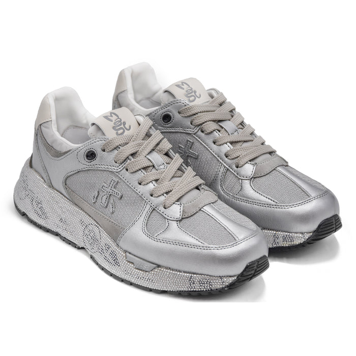 Premiata Sneakers Donna Mase 7093 Argento Logo Decora I Laterali