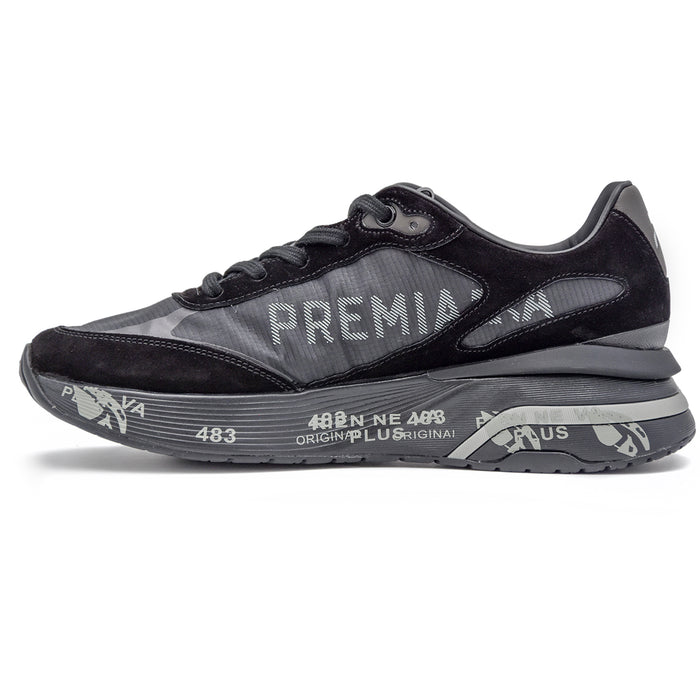 Premiata Uomo Sneakers Nero Moerun 6445 Design Dal Total Black