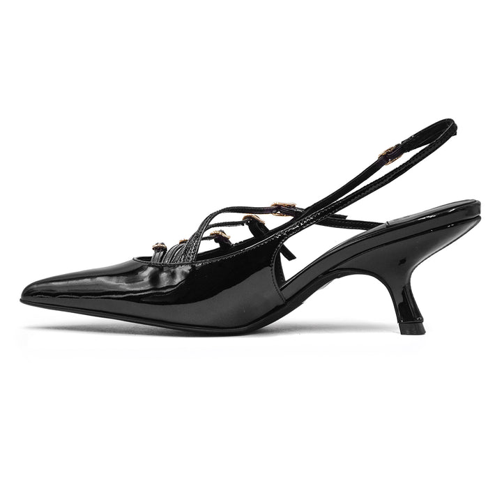 Jeffrey Campbell Outline Nero Slingback Nero Dal Design A Fibbie