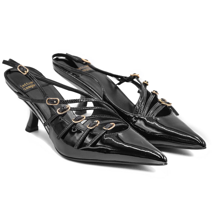 Jeffrey Campbell Outline Nero Slingback Nero Dal Design A Fibbie