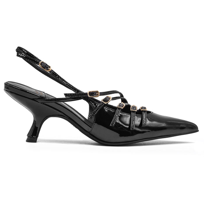 Jeffrey Campbell Outline Nero Slingback Nero Dal Design A Fibbie