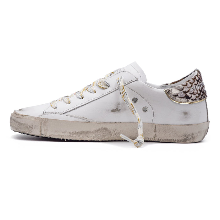 Sneakers Philippe Model Donna Bianco Pitone Consumate Scolorite