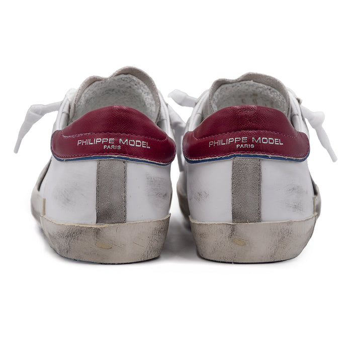 Sneaakers Philippe Model PRSX Bianco Uomo Con Tallone Bordeaux