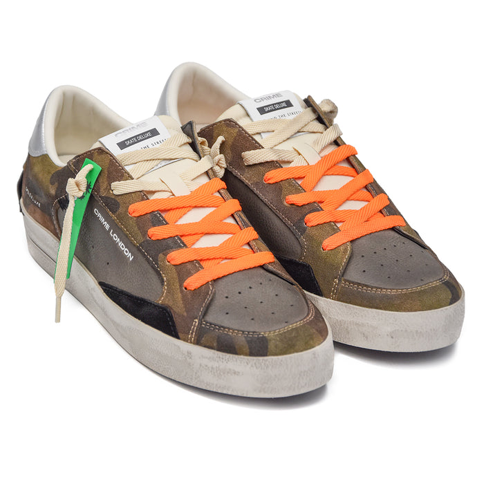 Sneakers Uomo Crime SK8 Deluxe Marrone Con Dettagli Camouflage