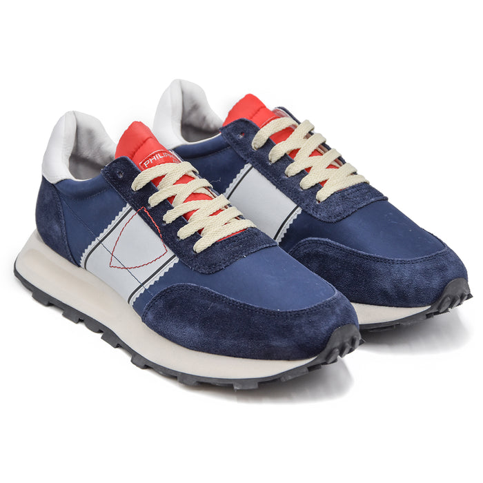 Philippe Model Sneakers Uomo Dalle Finiture Dermosaldate Blu