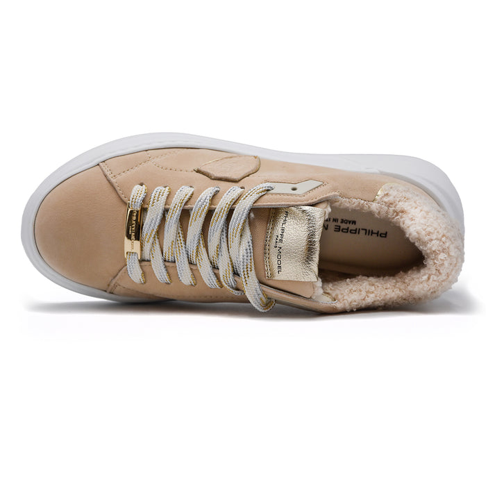 Philippe Model Sneakers Temple Beige Con Interno Calda Lana Donna