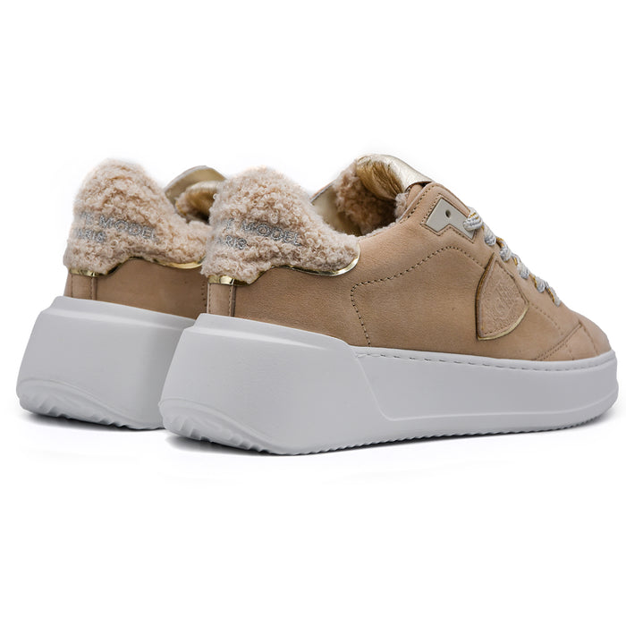 Philippe Model Sneakers Temple Beige Con Interno Calda Lana Donna