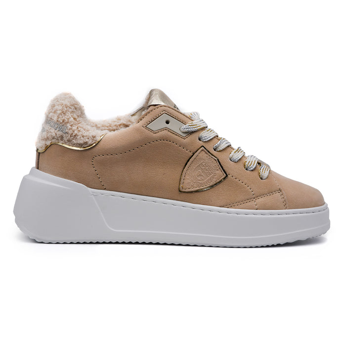 Philippe Model Sneakers Temple Beige Con Interno Calda Lana Donna