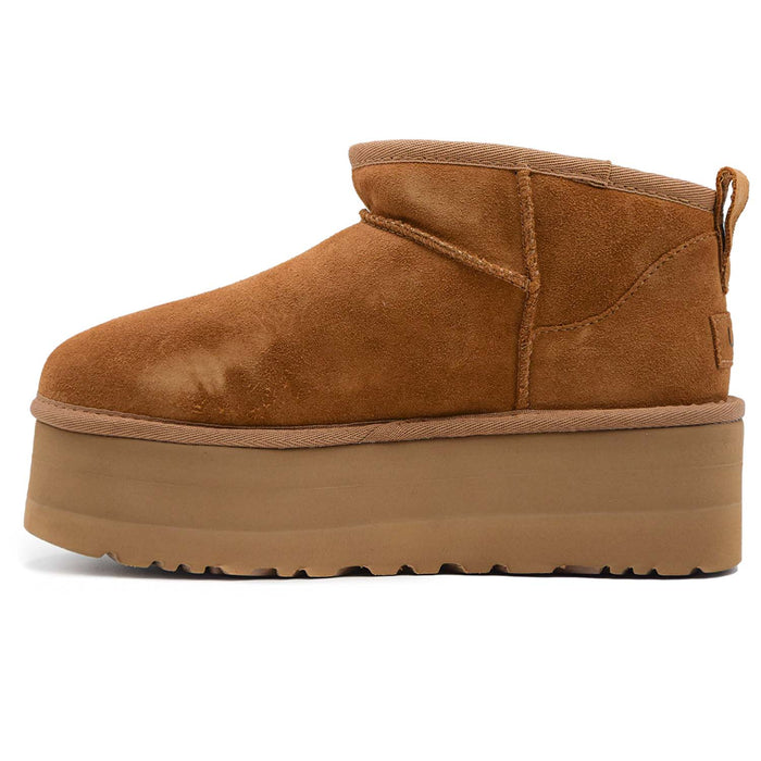 Ugg Ultra Mini Platform Chestnut Women's Wool Blend Ankle Boots