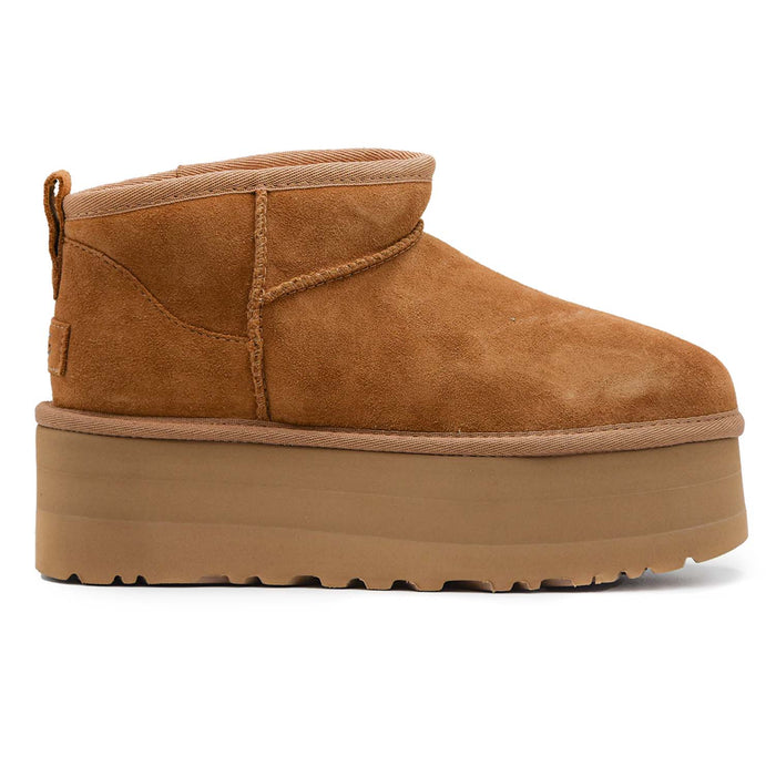 Ugg Ultra Mini Platform Chestnut Women's Wool Blend Ankle Boots