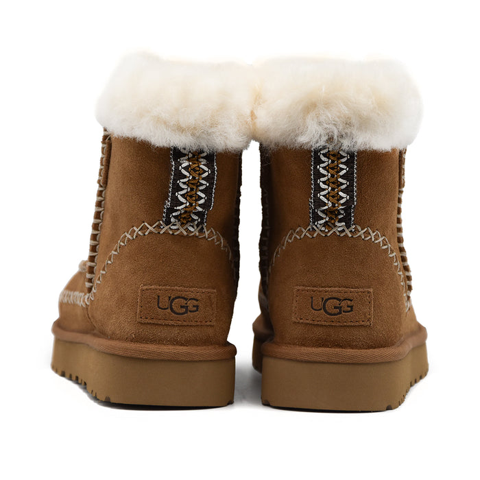 Ugg Donna Stivaletti Classic Mini Alpine Chestnut Tirante UggBraid