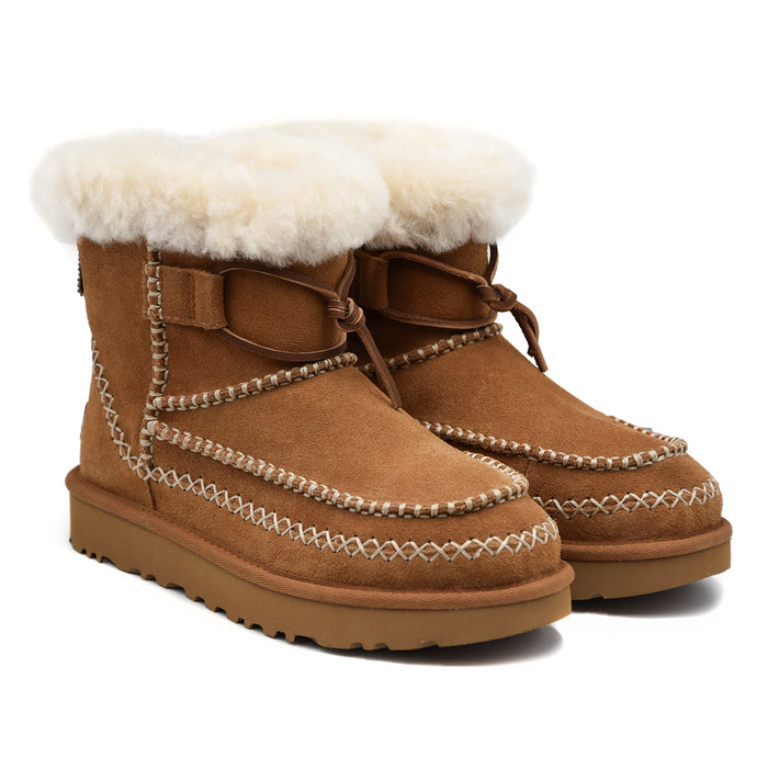 Ugg Donna Stivaletti Classic Mini Alpine Chestnut Tirante UggBraid