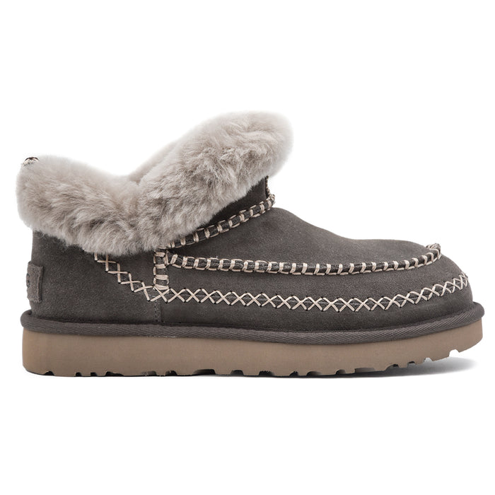 Ugg Ultra Mini Alpine Stivaletti Donna Grigio Con Montone A Vista