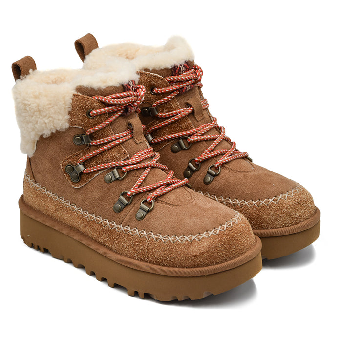 Ugg Stivaletti Alpine Lace-Up Chestnut Donna Ideale Per La Neve