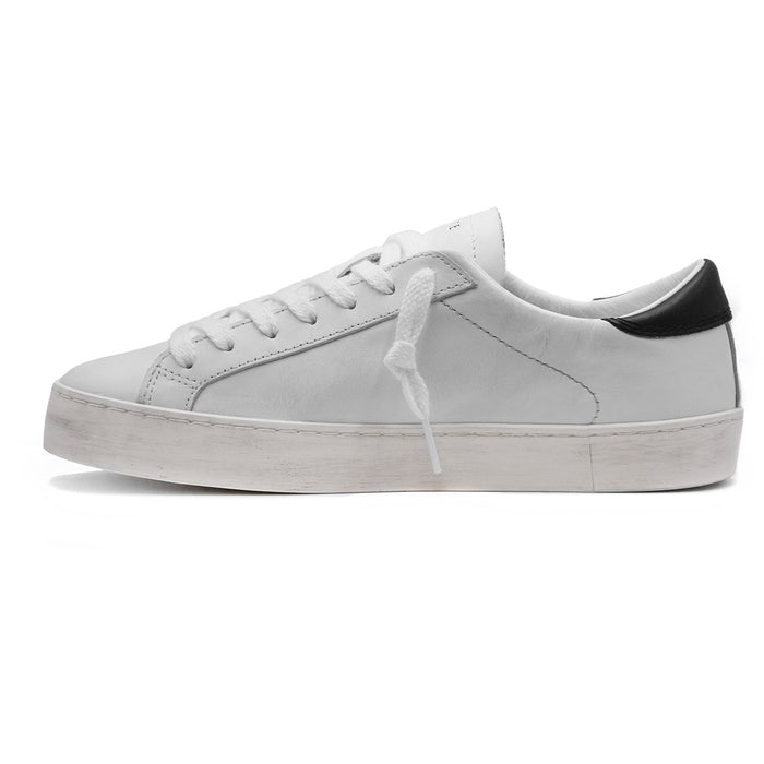 DATE Women's Hill Low Sneakers White Black Low Profile