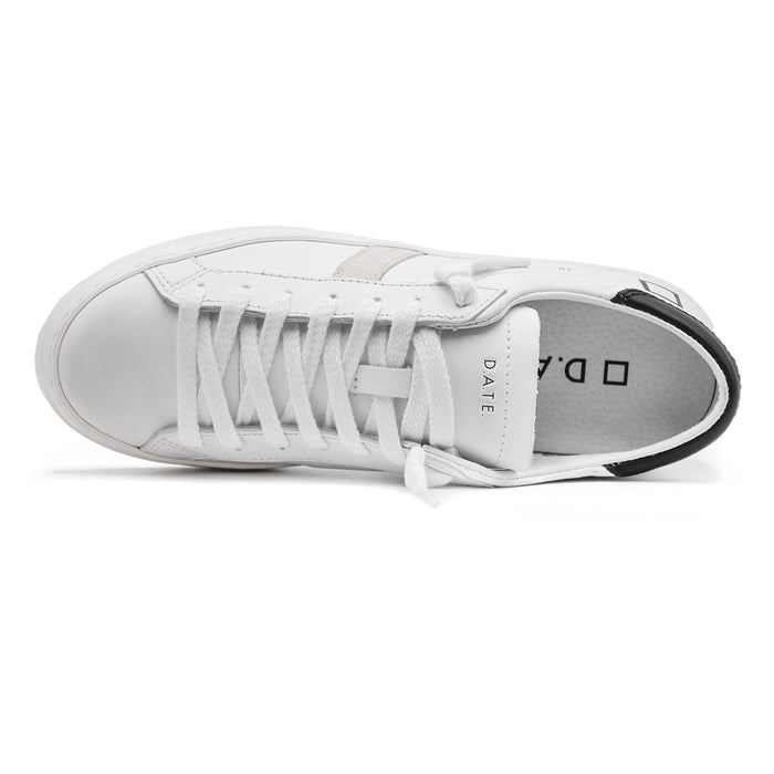 DATE Women's Hill Low Sneakers White Black Low Profile