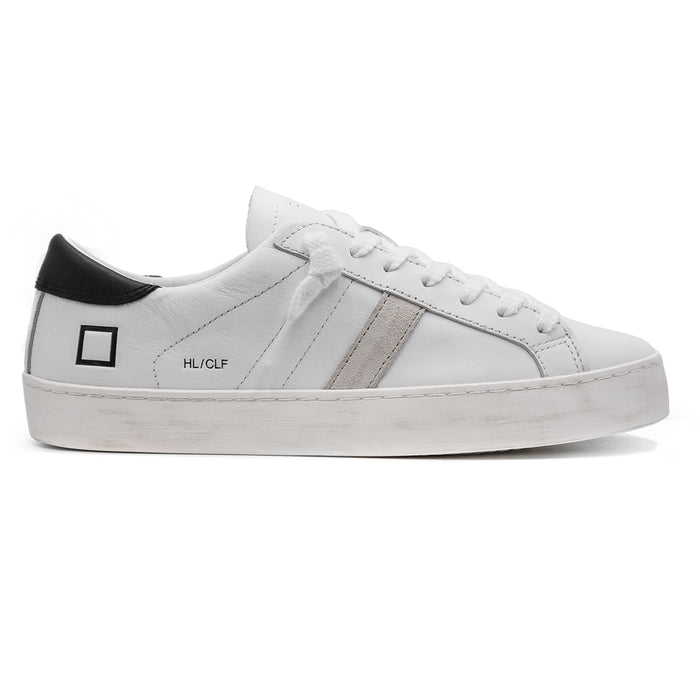 DATE Women's Hill Low Sneakers White Black Low Profile