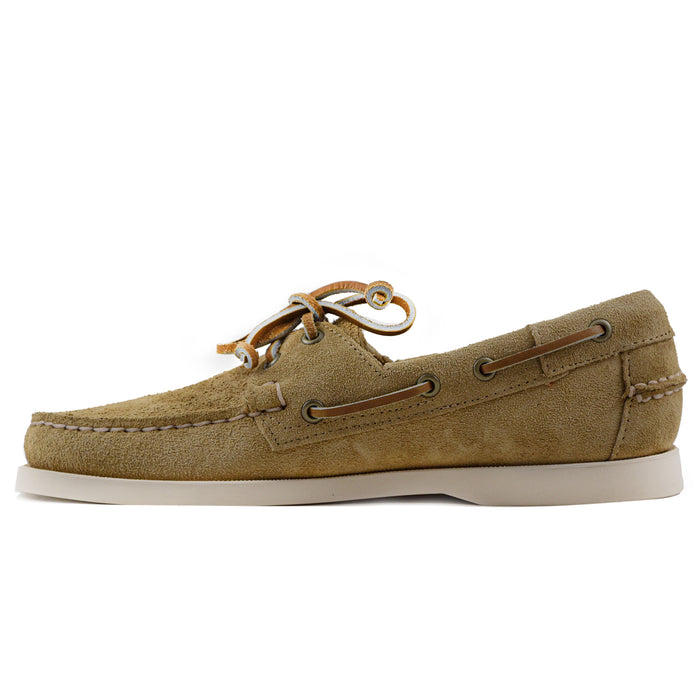 Sebago Docksides Portland Stringata Uomo Beige E Lacci In Pelle