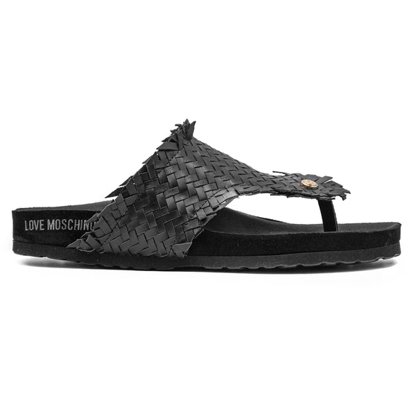 Love Moschino Sandali Infradito Donna Nero Con Intrecci Su Tomaia Sabot Arezzo
