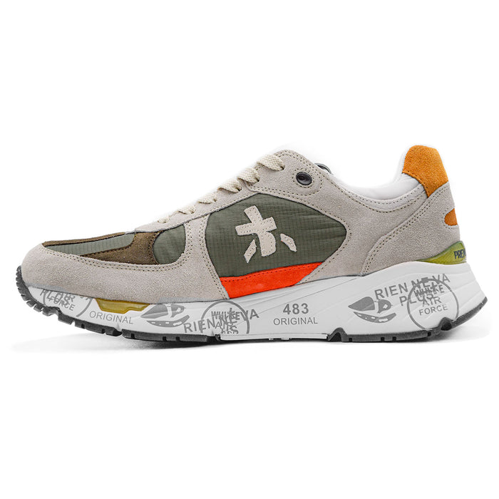 Sneakers Premiata Uomo Mase 6157 Grigio Verde Fussbett Estraibile