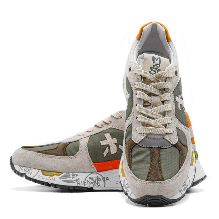 Sneakers Premiata Uomo Mase 6157 Grigio Verde Fussbett Estraibile