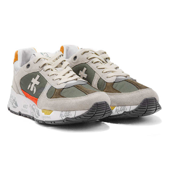 Sneakers Premiata Uomo Mase 6157 Grigio Verde Fussbett Estraibile